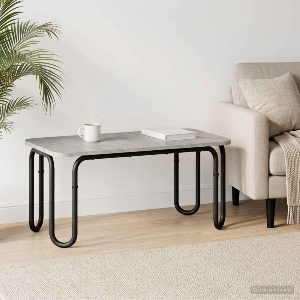 Produktbild för Kaffeebord Betonggrå 100 x 50 x 45 cm Konstruerat trä