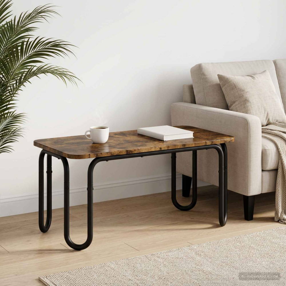 Produktbild för Kaffeebord Rökt ek 100 x 50 x 45 cm Konstruerat trä