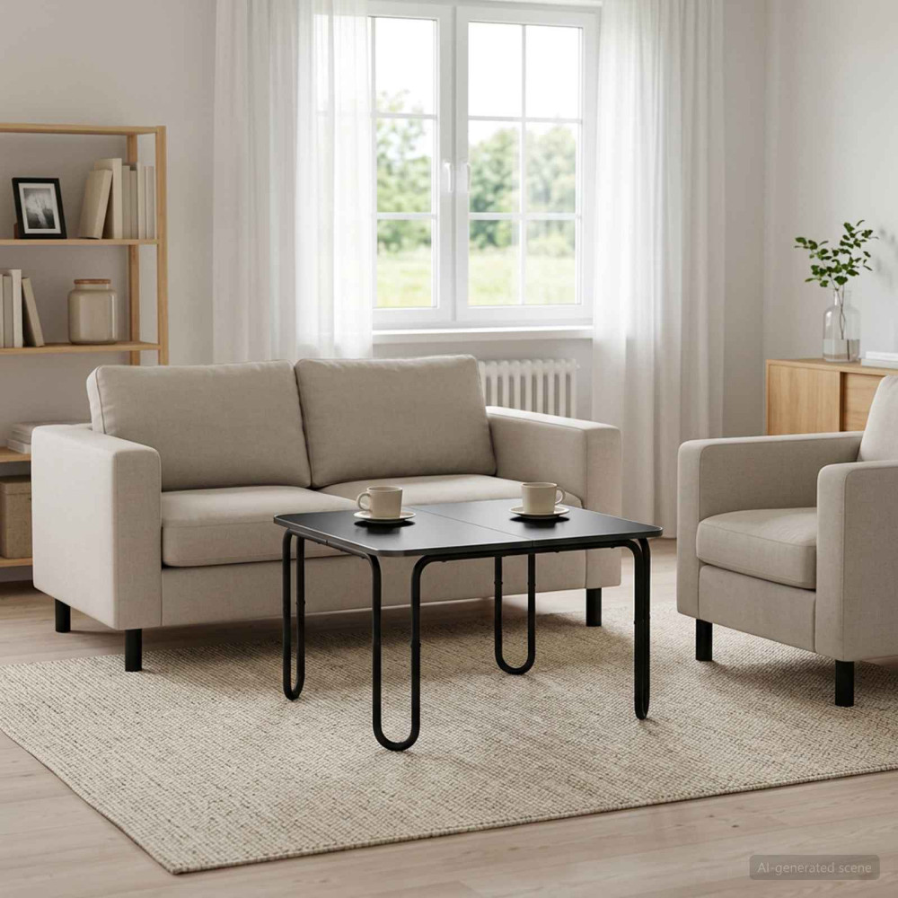 Produktbild för Kaffeebord Svart 79,5 x 79,5 x 45 cm Konstruerat trä