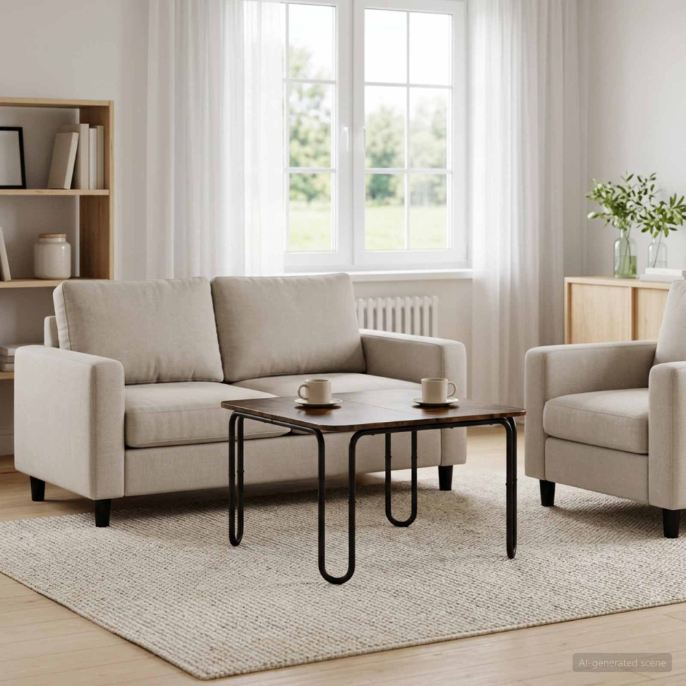 Produktbild för Kaffeebord Rökt ek 100 x 100 x 45 cm Konstruerat trä