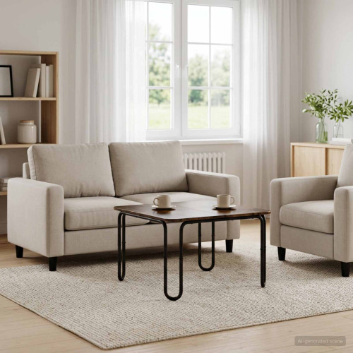 vidaXL Kaffeebord Rökt ek 100 x 100 x 45 cm Konstruerat trä