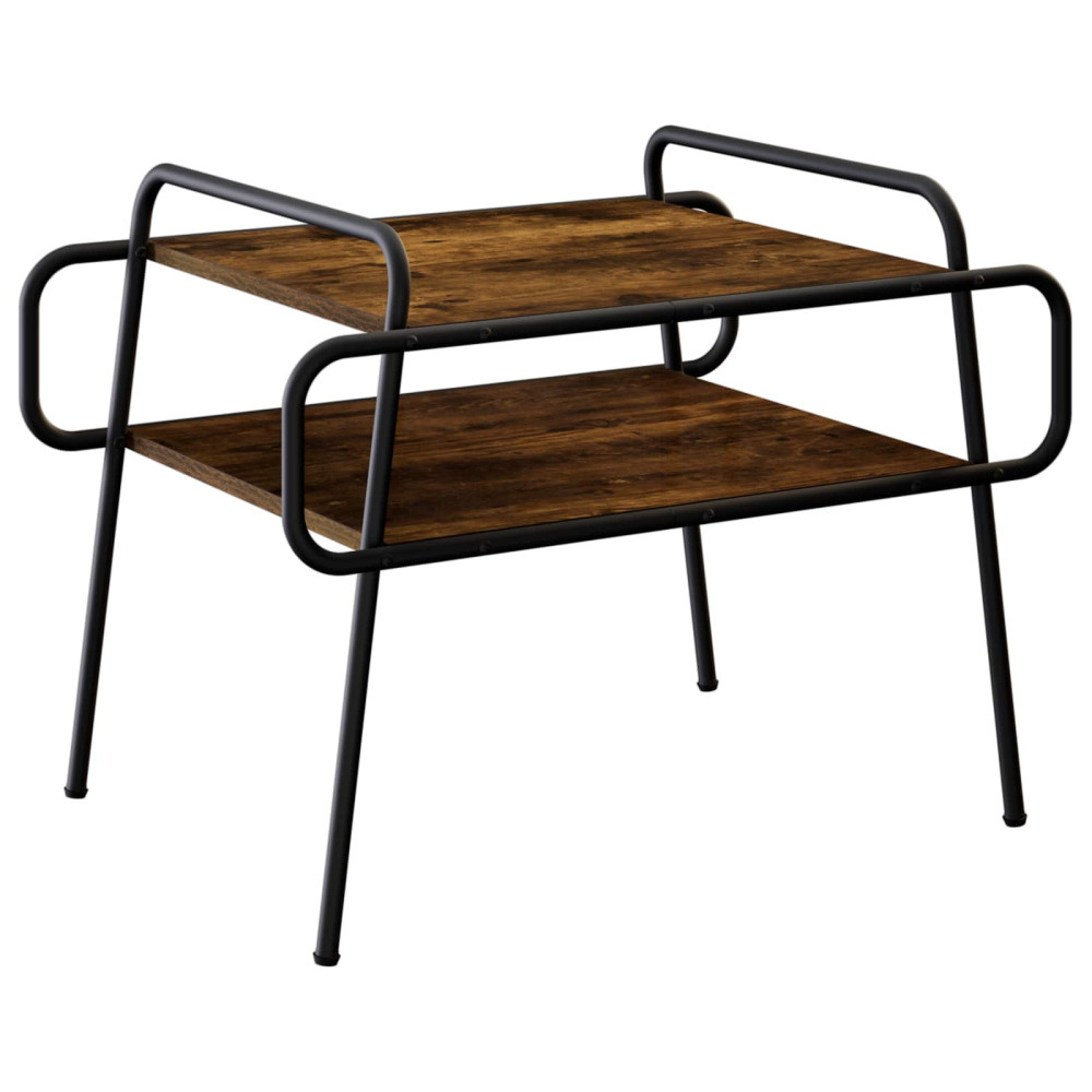 Produktbild för Kaffeebord Rökt ek 70 x 50 x 51 cm Konstruerat trä