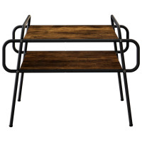Produktbild för Kaffeebord Rökt ek 70 x 50 x 51 cm Konstruerat trä