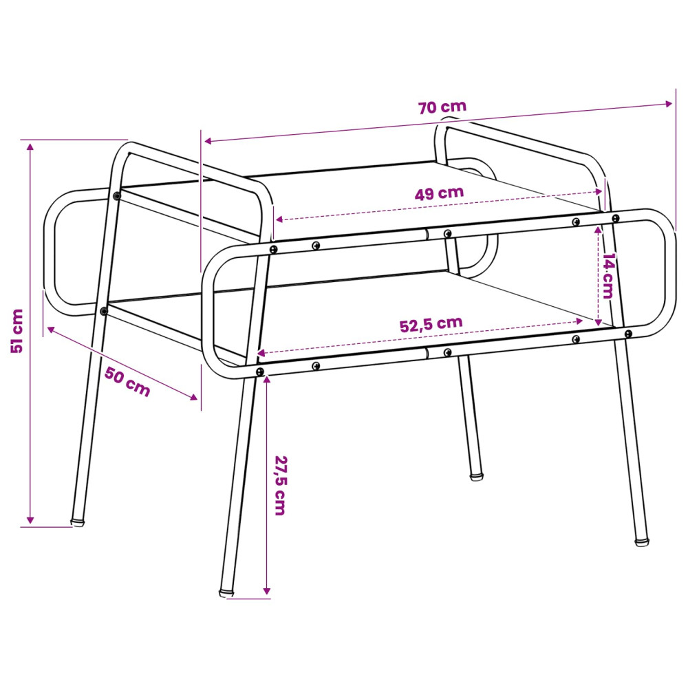 Produktbild för Kaffeebord Rökt ek 70 x 50 x 51 cm Konstruerat trä