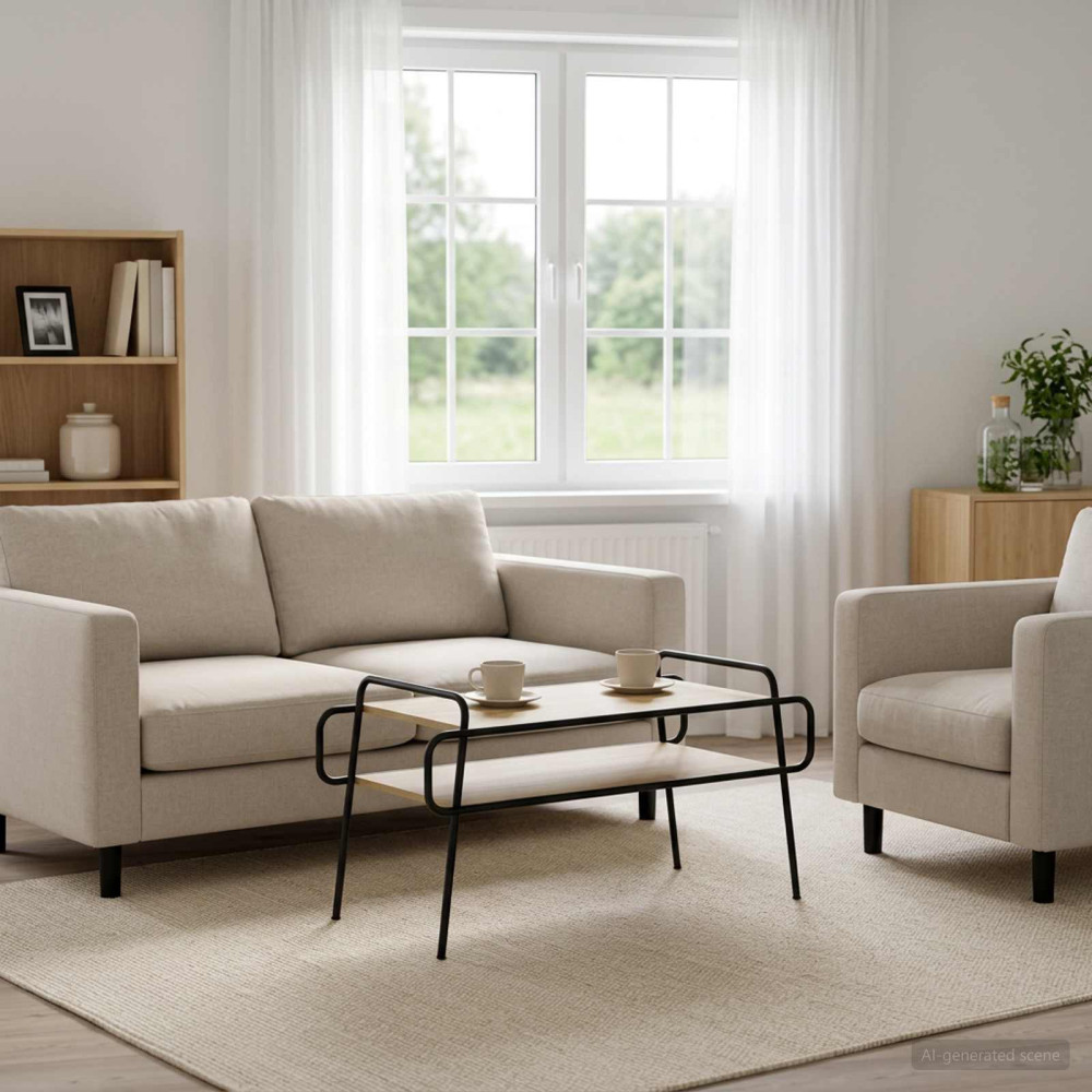 Produktbild för Kaffeebord Sonoma-ek 100 x 50 x 51 cm Konstruerat trä