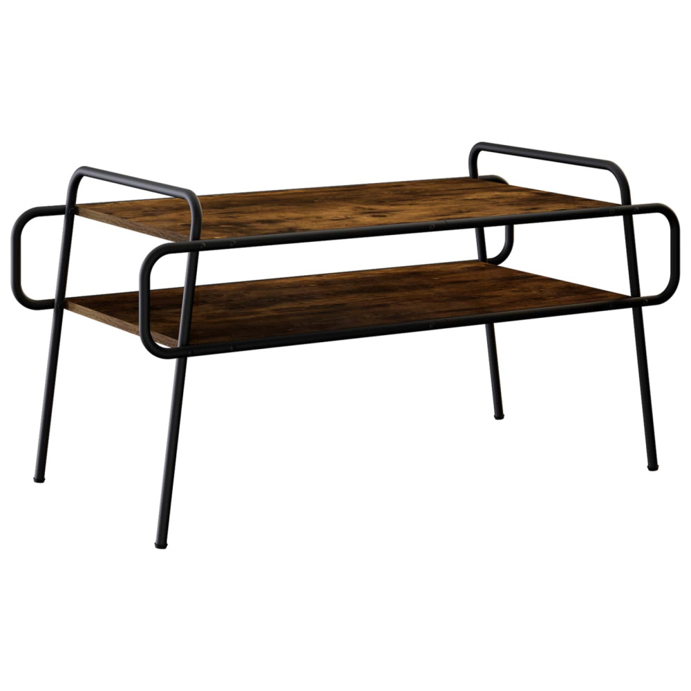 Produktbild för Kaffeebord Rökt ek 100 x 50 x 51 cm Konstruerat trä