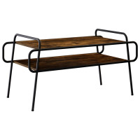 Produktbild för Kaffeebord Rökt ek 100 x 50 x 51 cm Konstruerat trä