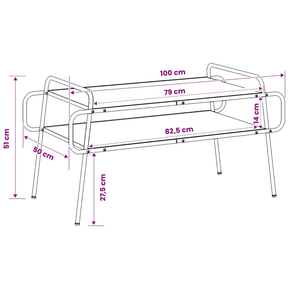 Produktbild för Kaffeebord Artisan-ek 100 x 50 x 51 cm Konstruerat trä