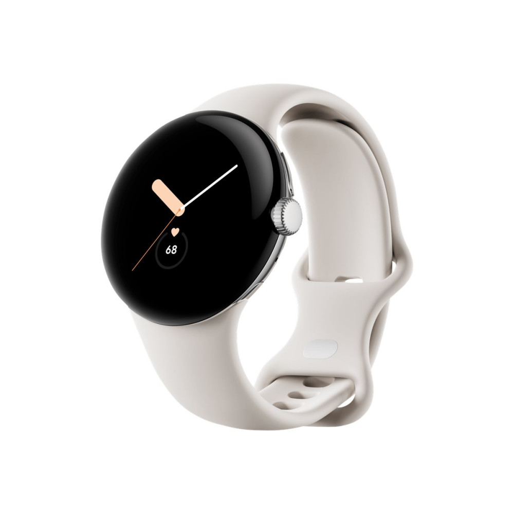 Produktbild för Google Pixel Watch - polerat silver - smart klocka med band - chalk - 32 GB