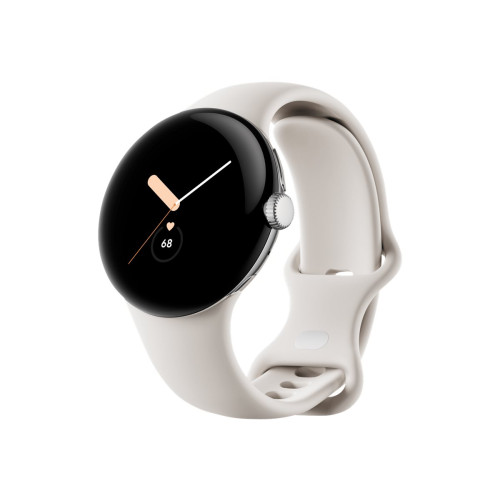 Google Google Pixel Watch - polerat silver - smart klocka med band - chalk - 32 GB