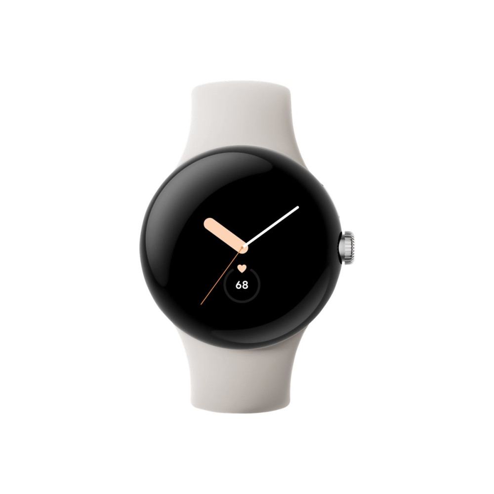 Produktbild för Google Pixel Watch - polerat silver - smart klocka med band - chalk - 32 GB