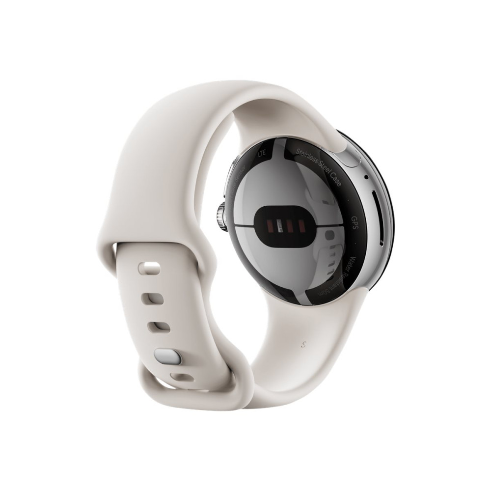 Produktbild för Google Pixel Watch - polerat silver - smart klocka med band - chalk - 32 GB