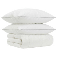 Produktbild för 90% Gåsdun Täcke Set FULDA 3 st 220 x 260 cm Alla årstider Vit