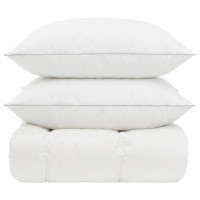 Produktbild för 90% Gåsdun Täcke Set FULDA 3 st 200 x 240 cm Vinter 300 GSM Vit