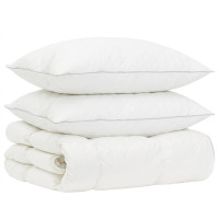 Produktbild för 90% Gåsdun Täcke Set FULDA 3 st 135 x 220 cm Vinter 300 GSM Vit