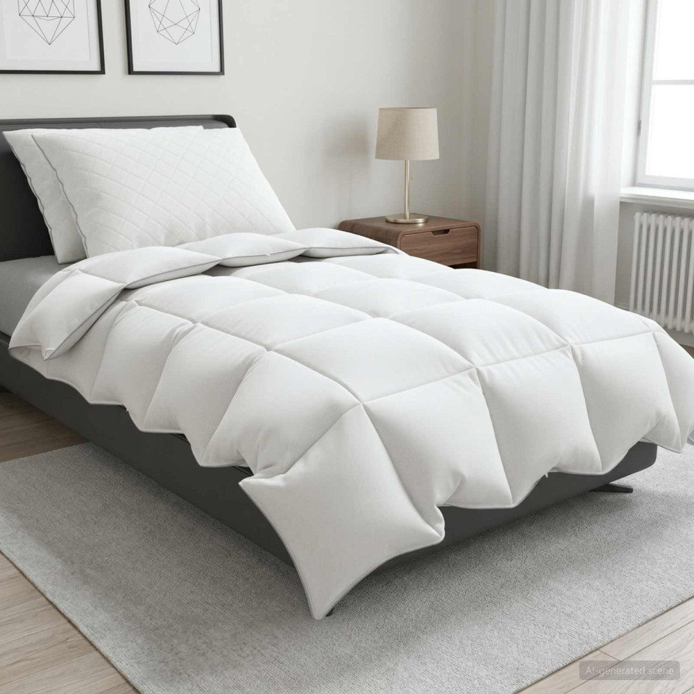Produktbild för 90% Gåsdun Täcke Set FULDA 3 st 140 x 220 cm Vinter 300 GSM Vit