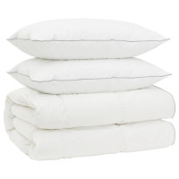 Produktbild för 90% Gåsdun Täcke Set FULDA 3 st 200 x 200 cm Alla årstider Vit