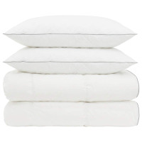 Produktbild för 90% Gåsdun Täcke Set FULDA 3 st 220 x 260 cm Alla årstider Vit