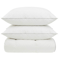 Produktbild för 90% Gåsdun Täcke Set FULDA 3 st 220 x 260 cm Alla årstider Vit