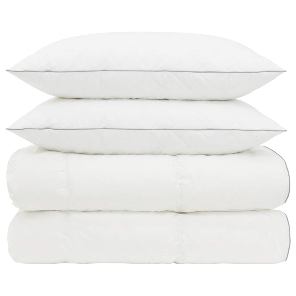 Produktbild för 90% Gåsdun Täcke Set FULDA 3 st 240 x 260 cm Alla årstider Vit