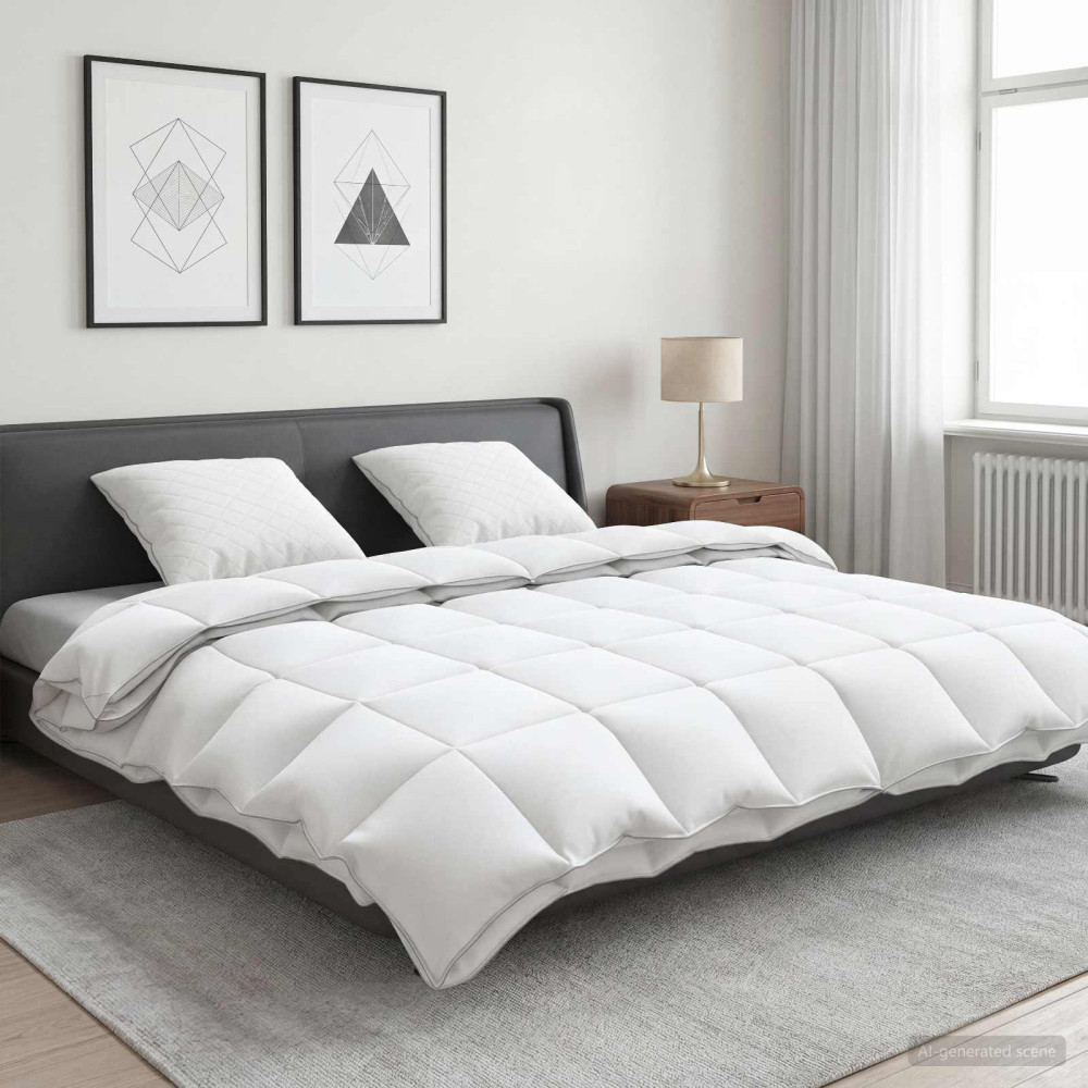Produktbild för 90% Gåsdun Täcke Set FULDA 3 st 240 x 260 cm Alla årstider Vit
