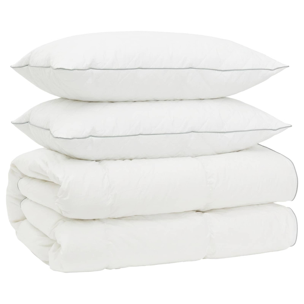 Produktbild för 90% Gåsdun Täcke Set FULDA 3 st 240 x 260 cm Alla årstider Vit
