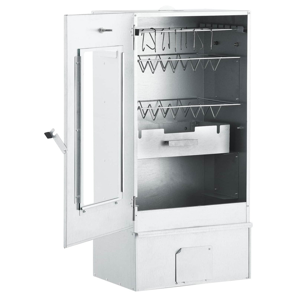 Produktbild för Kallrökar med rökrör 44,5 x 29 x 83 cm Galvaniserat stål Silver
