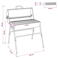 Produktbild för Tunngrill med 2 Matlagningsgaller 3 st 80 x 73 x 90 cm Metall