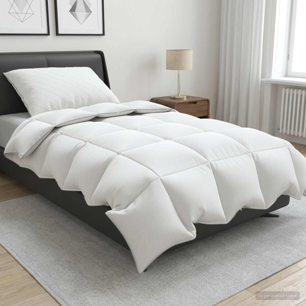Produktbild för Duntäcke FULDA 140 x 200 cm Vinter 300 GSM 90% Gåsdun Vit