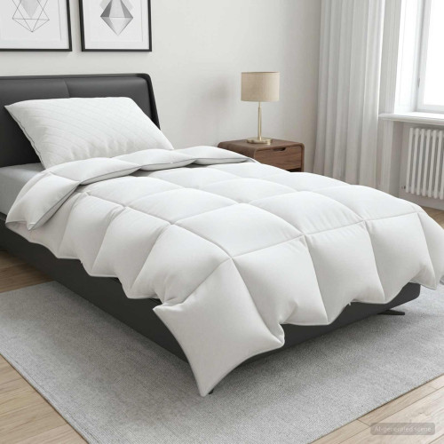 vidaXL Duntäcke FULDA 140 x 220 cm Vinter 300 GSM 90% Gåsdun Vit
