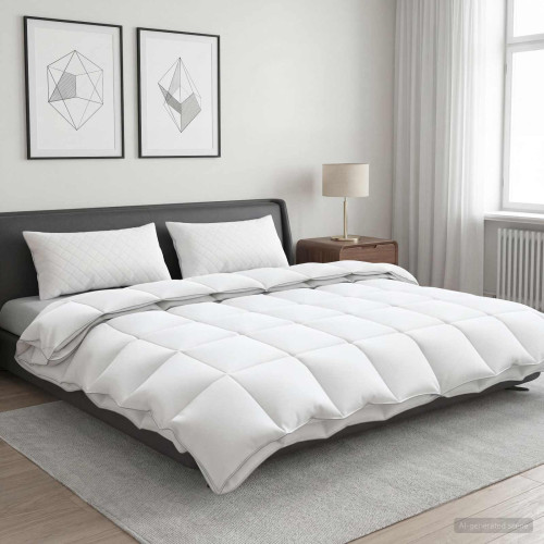 vidaXL Duntäcke FULDA 200 x 220 cm 4 årstider 310 GSM 90% Gåsdun Vit