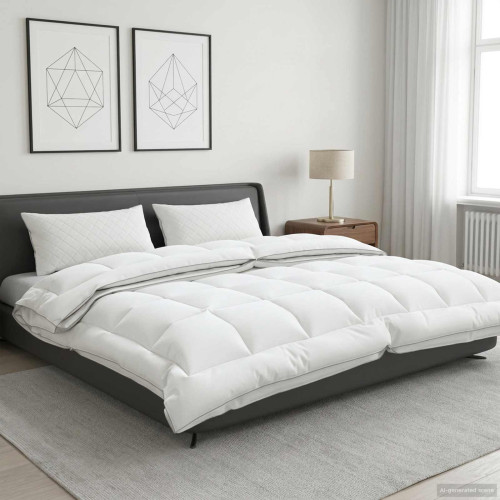 vidaXL Duntäcke TRIER 220x260cm 4 årstider 140+220GSM Vit 2-i-1 Design