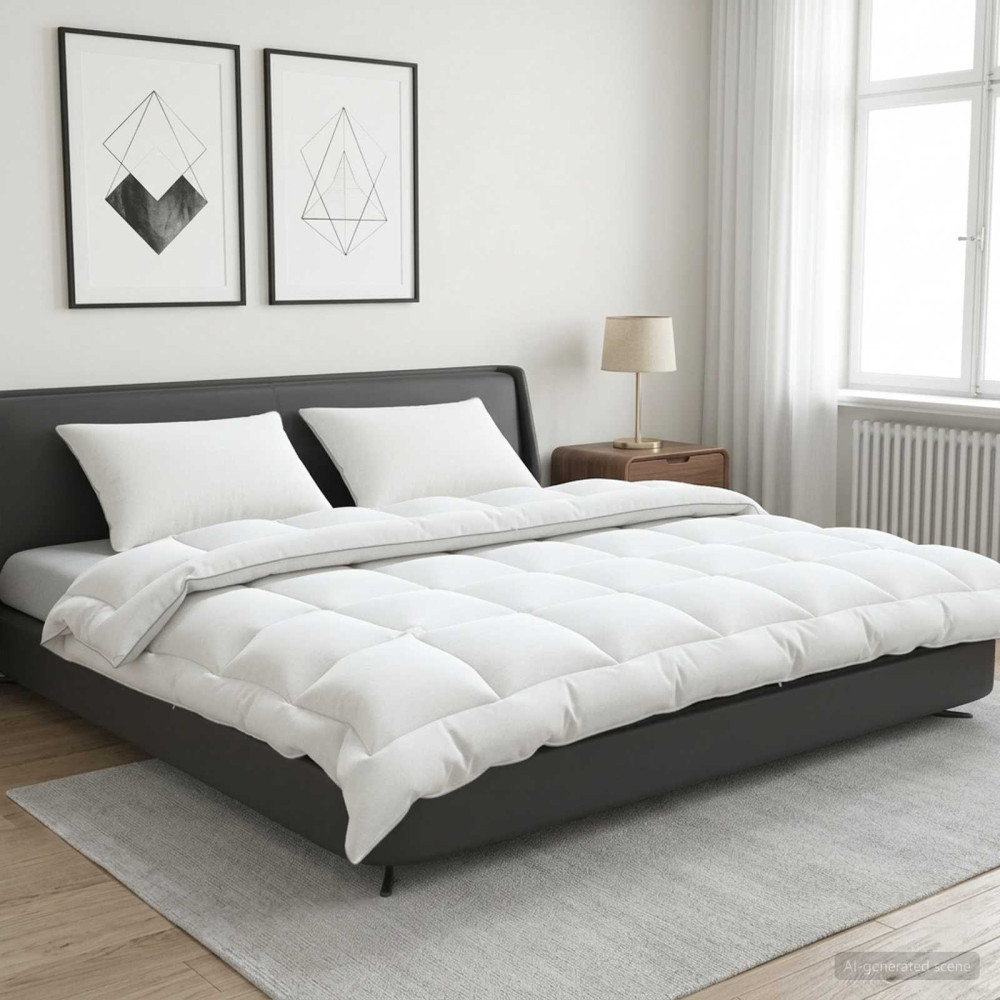 Produktbild för Duntäcke 240x260 cm Vinter 450 GSM Australiensk Ull Vit
