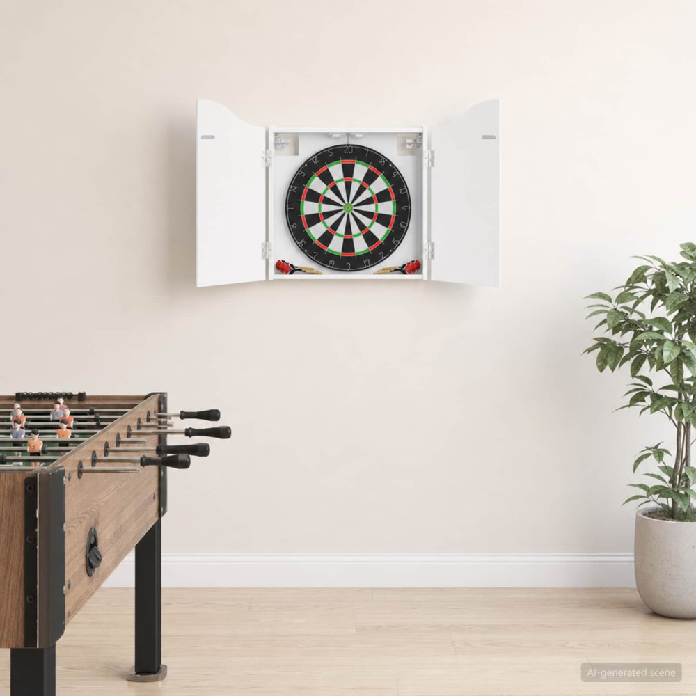 Produktbild för Darttavla Skåp Vit 56 x 12 x 63 cm Konstruerat trä