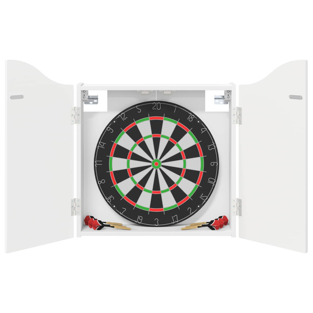 Produktbild för Darttavla Skåp Vit 56 x 12 x 63 cm Konstruerat trä