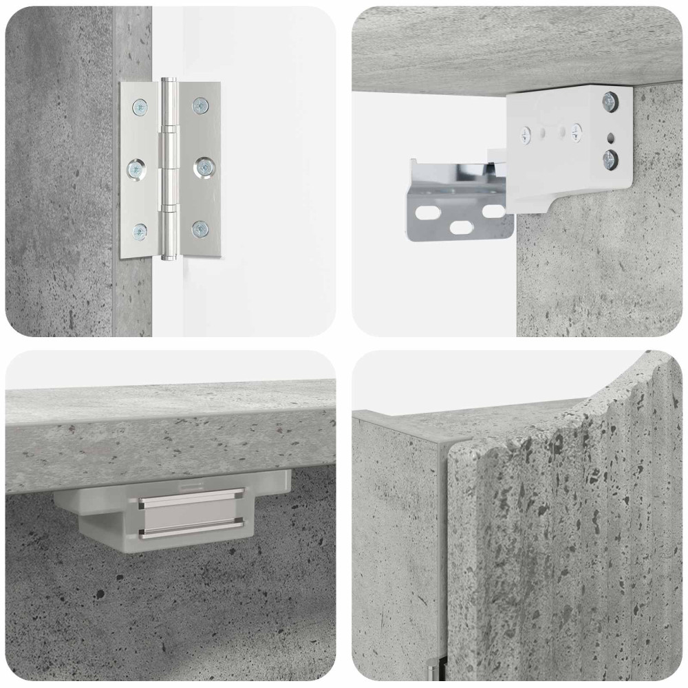 Produktbild för Darttavla Skåp Betonggrå 56 x 12 x 63 cm Konstruerat trä
