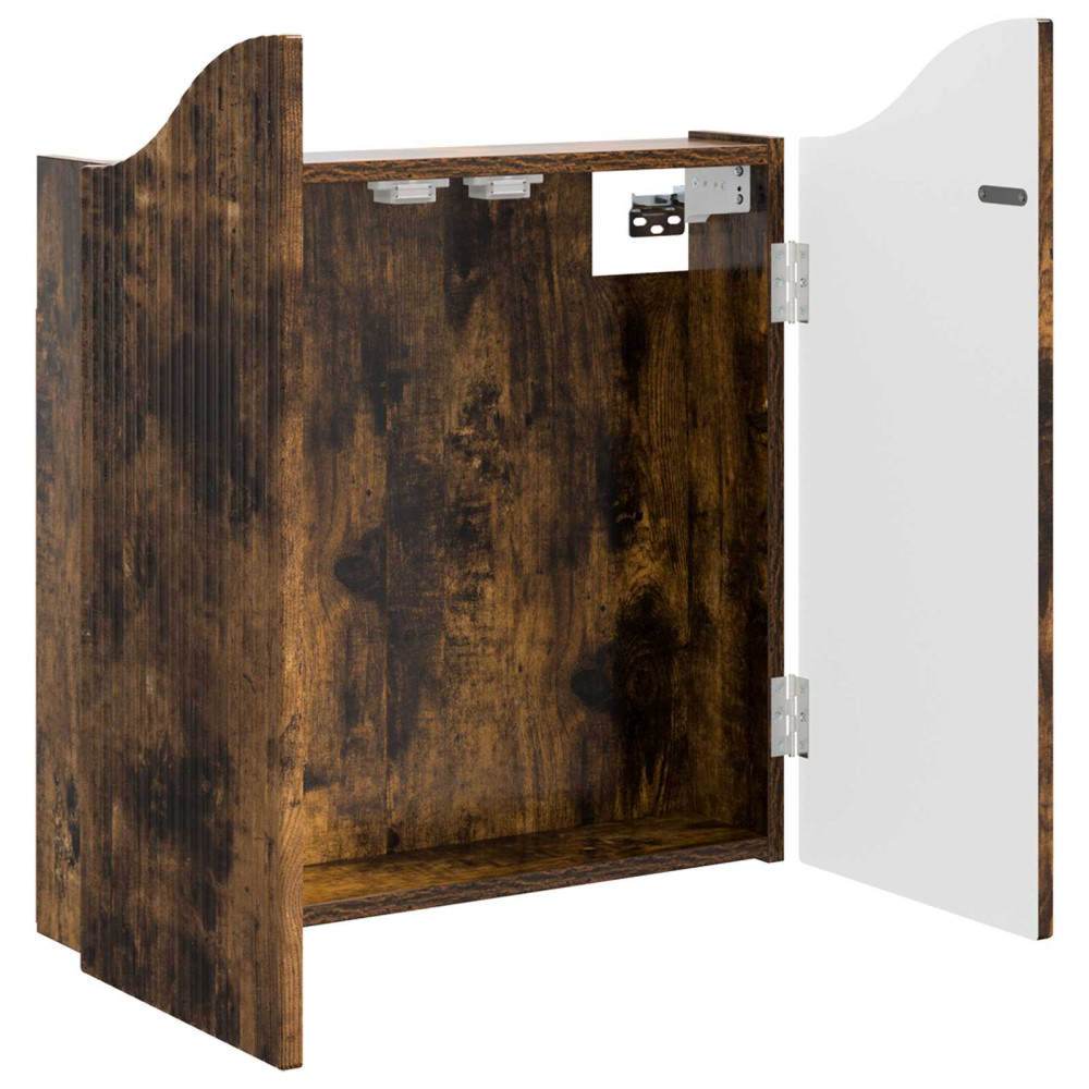 Produktbild för Darttavla Skåp Rökt ek 56 x 12 x 63 cm Konstruerat trä