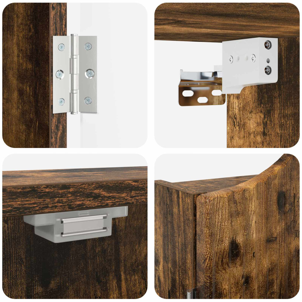Produktbild för Darttavla Skåp Rökt ek 56 x 12 x 63 cm Konstruerat trä