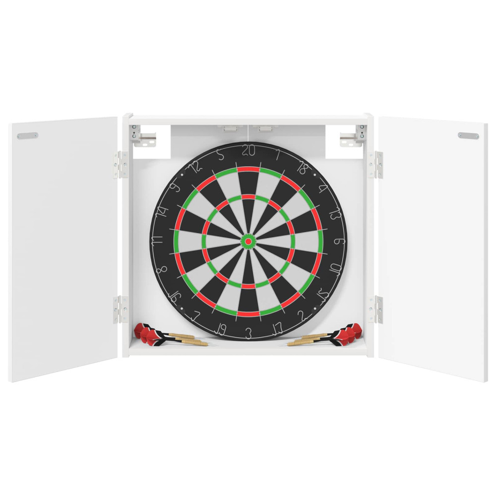 Produktbild för Darttavla Skåp Vit 56 x 12 x 53,5 cm Konstruerat trä