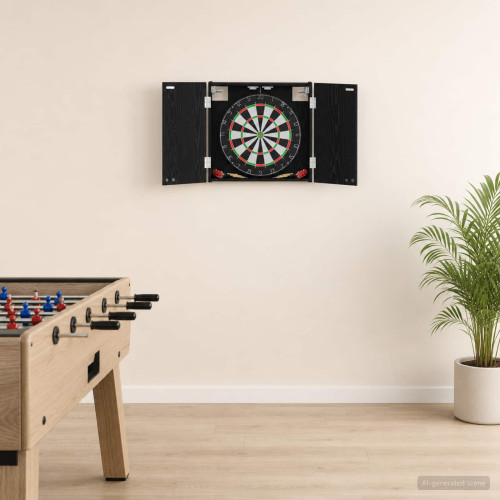 vidaXL Darttavla Skåp Svart ek 56 x 12 x 53,5 cm Konstruerat trä