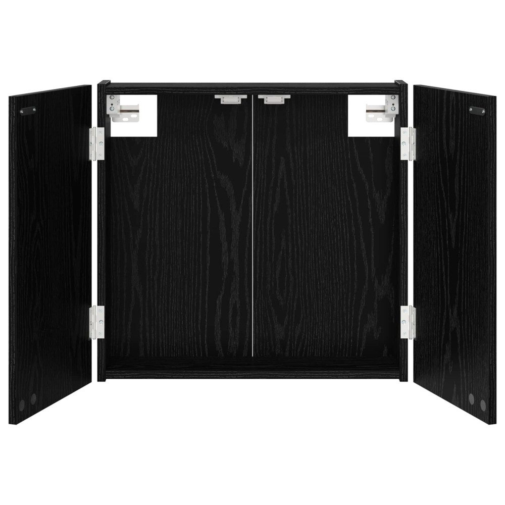 Produktbild för Darttavla Skåp Svart ek 56 x 12 x 53,5 cm Konstruerat trä