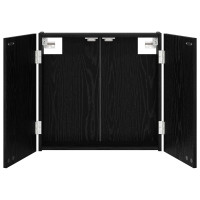 Produktbild för Darttavla Skåp Svart ek 56 x 12 x 53,5 cm Konstruerat trä