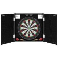 Produktbild för Darttavla Skåp Svart ek 56 x 12 x 53,5 cm Konstruerat trä