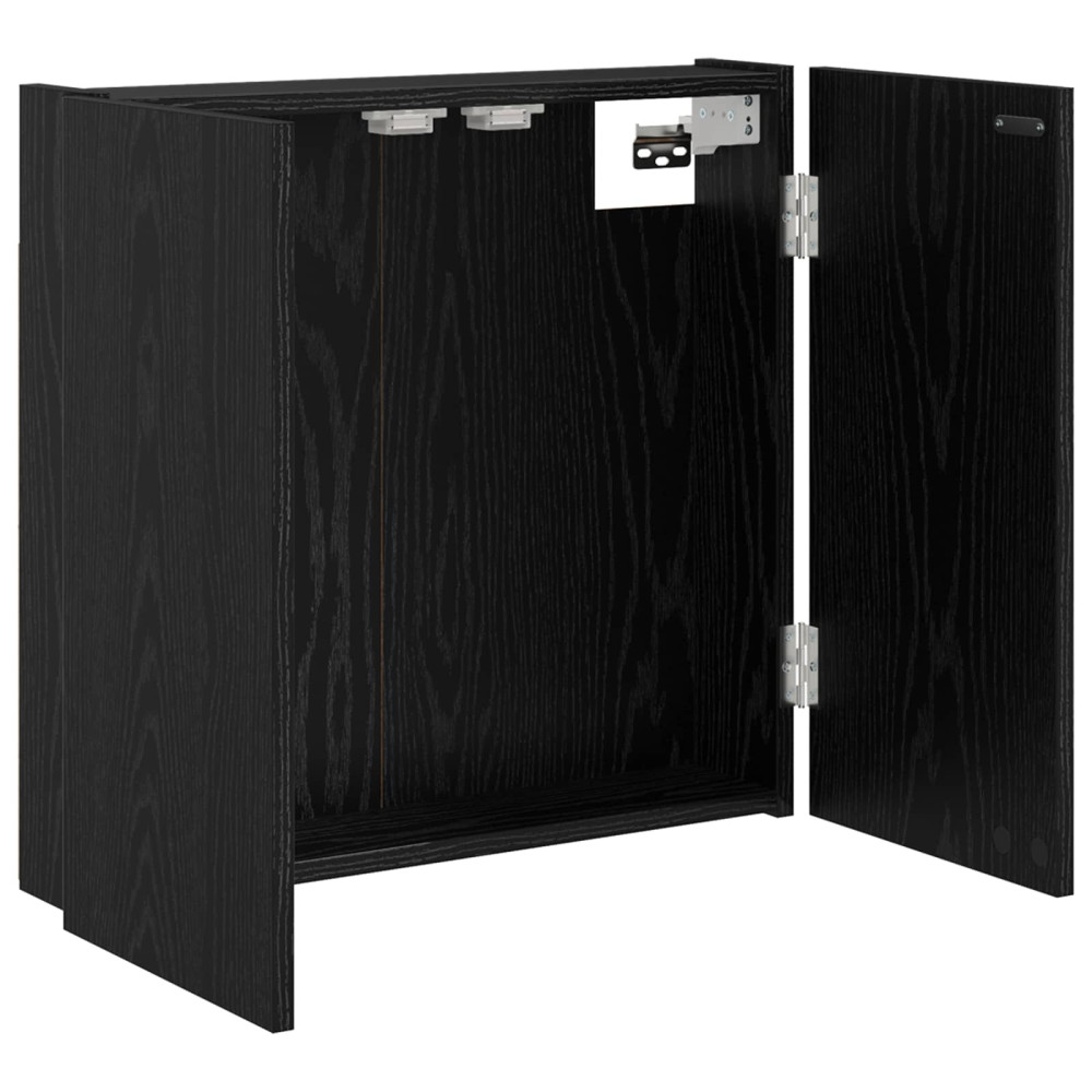 Produktbild för Darttavla Skåp Svart ek 56 x 12 x 53,5 cm Konstruerat trä