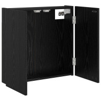 Produktbild för Darttavla Skåp Svart ek 56 x 12 x 53,5 cm Konstruerat trä