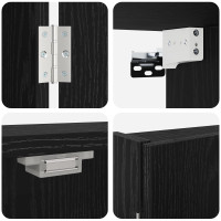 Produktbild för Darttavla Skåp Svart ek 56 x 12 x 53,5 cm Konstruerat trä