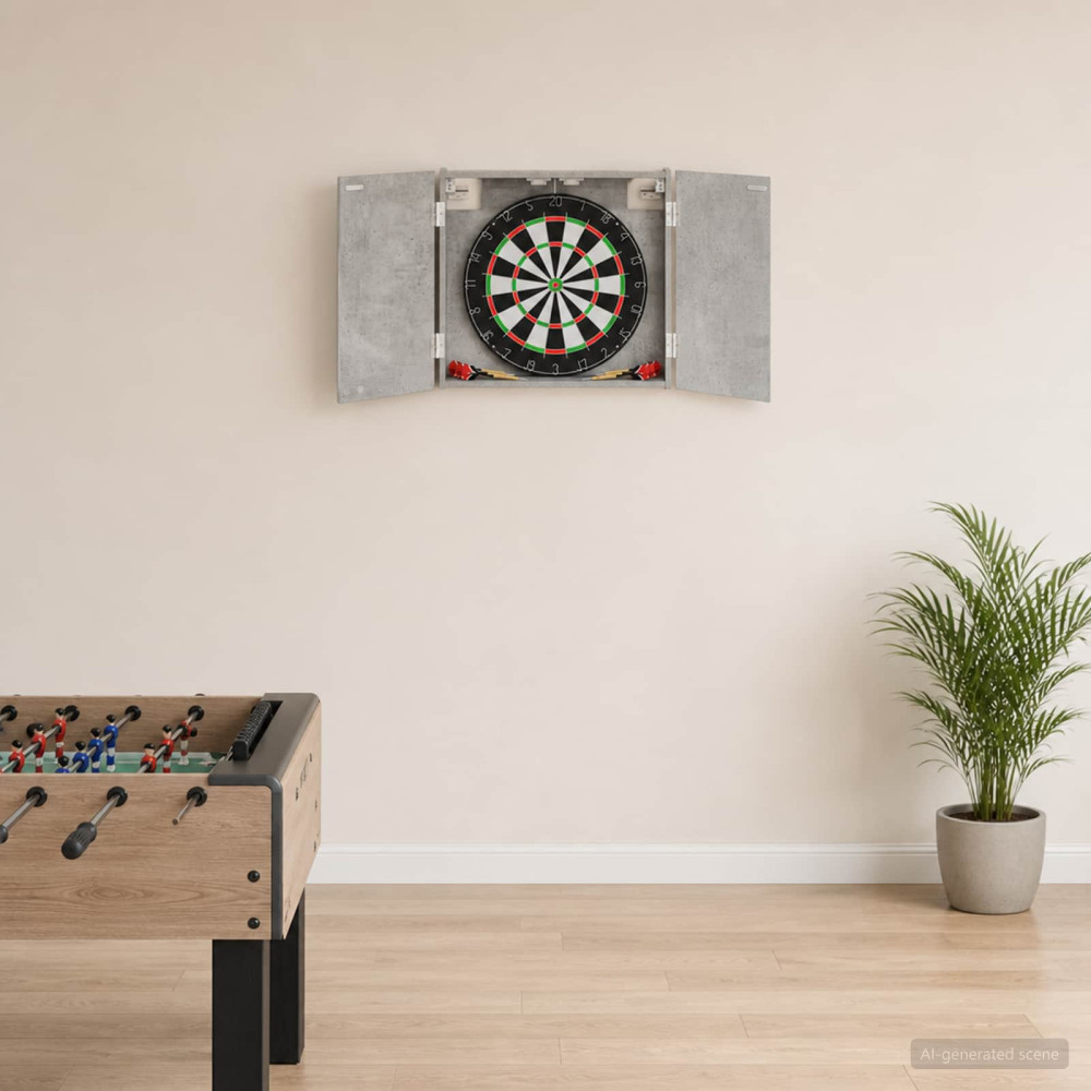 Produktbild för Darttavla Skåp Betonggrå 56 x 12 x 53,5 cm Konstruerat trä