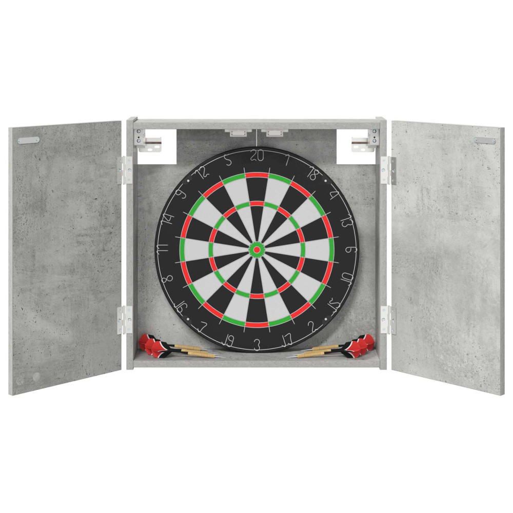 Produktbild för Darttavla Skåp Betonggrå 56 x 12 x 53,5 cm Konstruerat trä