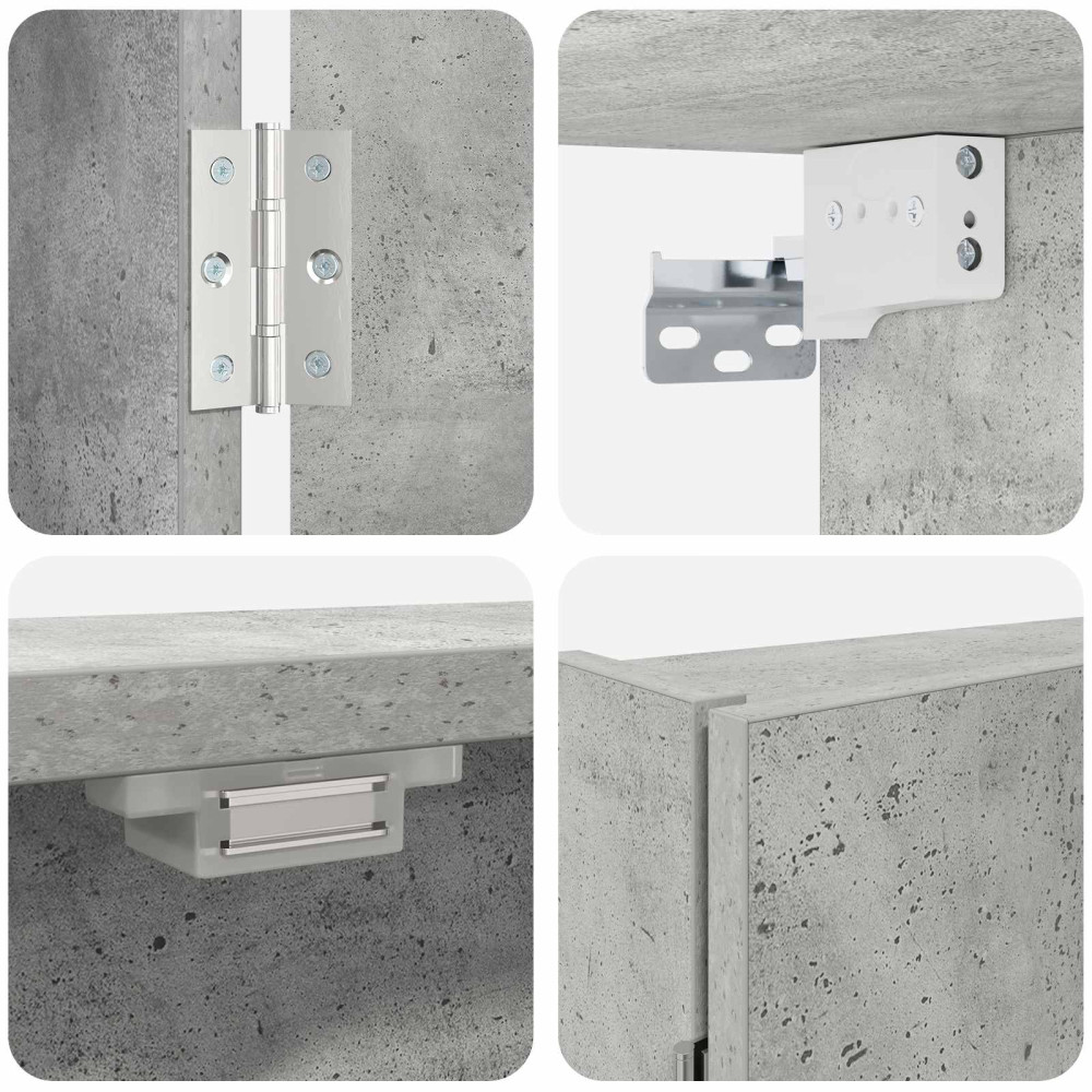 Produktbild för Darttavla Skåp Betonggrå 56 x 12 x 53,5 cm Konstruerat trä