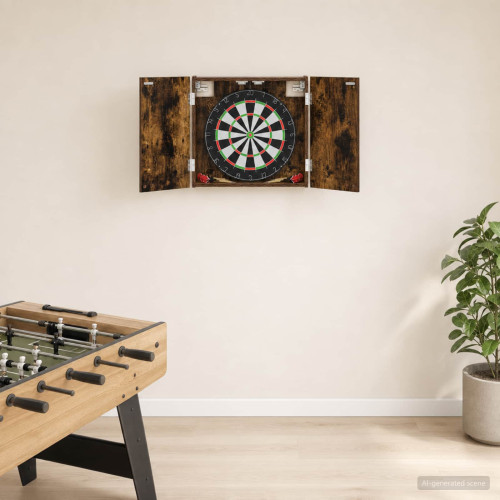 vidaXL Darttavla Skåp Rökt ek 56 x 12 x 53,5 cm Konstruerat trä